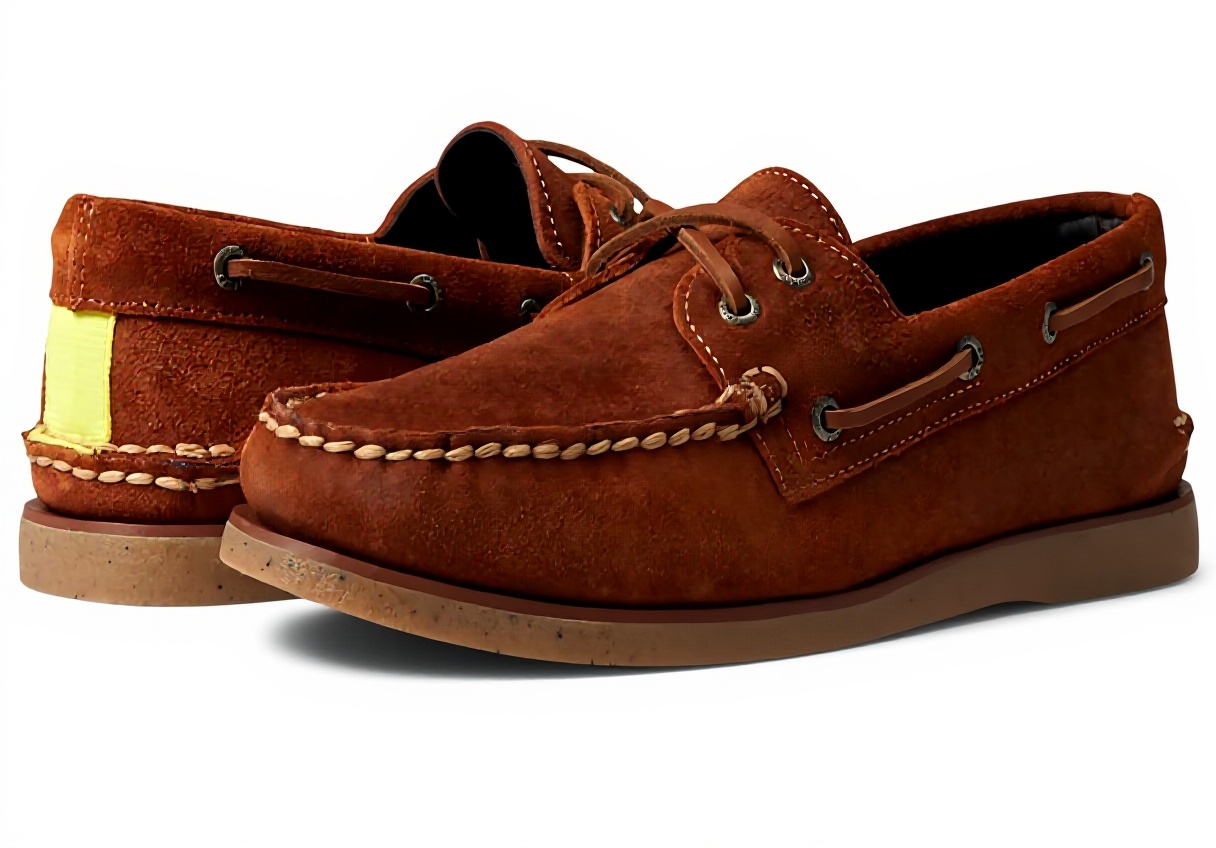 Sperry Chaussure Bateau Homme Suède Camel Mocassin