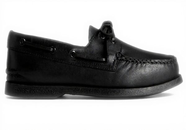 Chaussure Bateau Sperry Homme Noir Cuir Semelle Caoutchouc