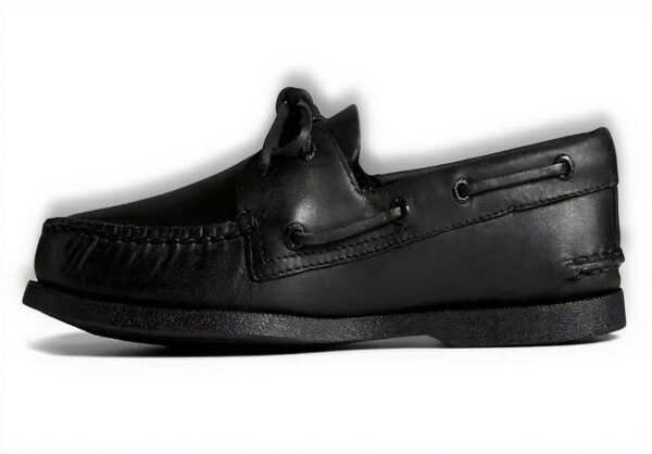 Chaussure Bateau Sperry Homme Noir Cuir Semelle Caoutchouc
