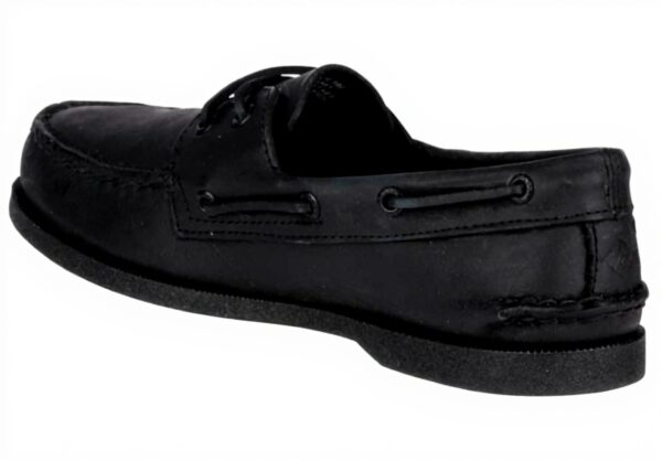 Chaussure Bateau Sperry Homme Noir Cuir Semelle Caoutchouc