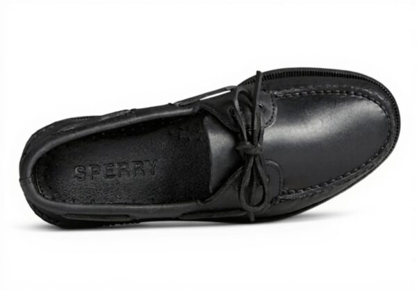 Chaussure Bateau Sperry Homme Noir Cuir Semelle Caoutchouc