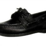 Chaussure Bateau Sperry Homme Noir Cuir Semelle Caoutchouc