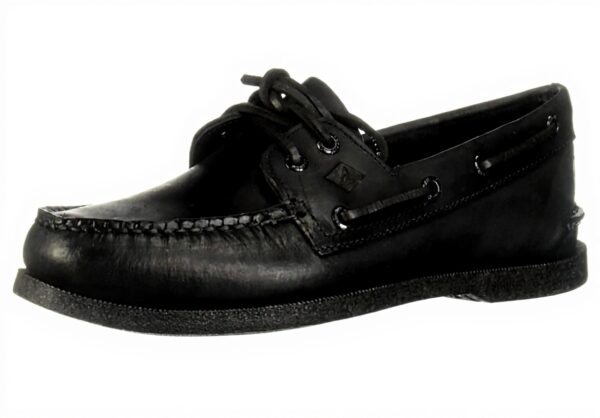 Chaussure Bateau Sperry Homme Noir Cuir Semelle Caoutchouc