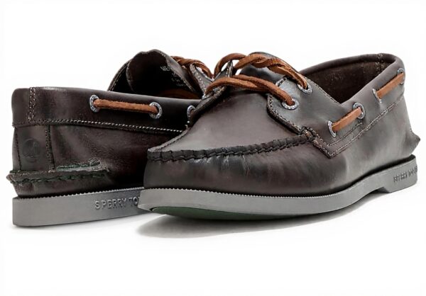 Sperry Top-Sider Bahama II Mocassin Homme Cuir Traction Gris