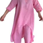 Survêtement femme coton lin décontracté Ginas Rose 5XL-0