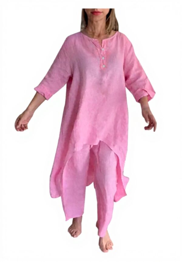 Survêtement femme coton lin décontracté Generic Rose L