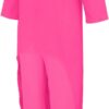 Survêtement femme coton lin décontracté manches longues rose-2