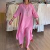 Survêtement femme coton lin décontracté Ginas Rose 5XL-3