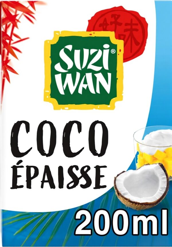 Crème de coco Suzi Wan 200ml végétarienne naturelle