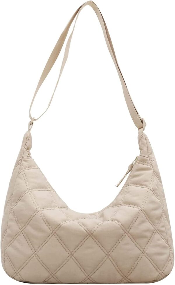 Sac croissant matelassé sveter femme fourre-tout beige-0
