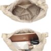 Sac croissant matelassé sveter femme fourre-tout beige-3