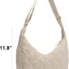 Sac croissant matelassé sveter femme fourre-tout beige-2