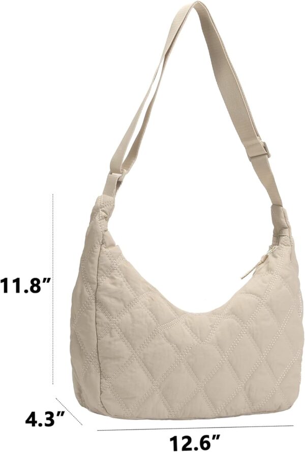 Sac croissant matelassé sveter femme fourre-tout beige-2