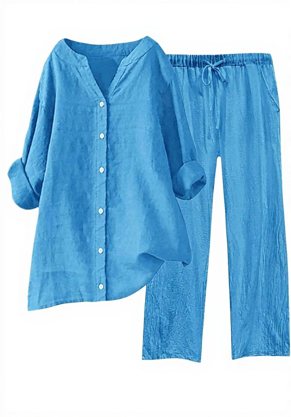 Tenue 2 pièces femme tricot Generisch col V poches