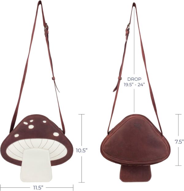 Sac bandoulière champignon Tudi Frudi cuir pleine fleur-4