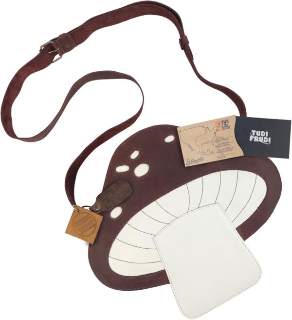 Sac bandoulière champignon Tudi Frudi cuir pleine fleur-6