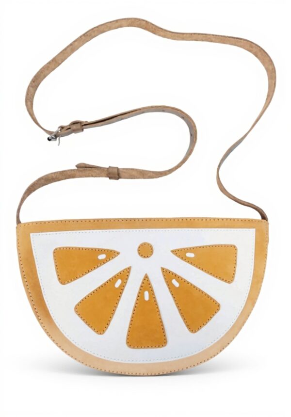 Sac à bandoulière citron Tudi Frudi cuir pleine fleur fait