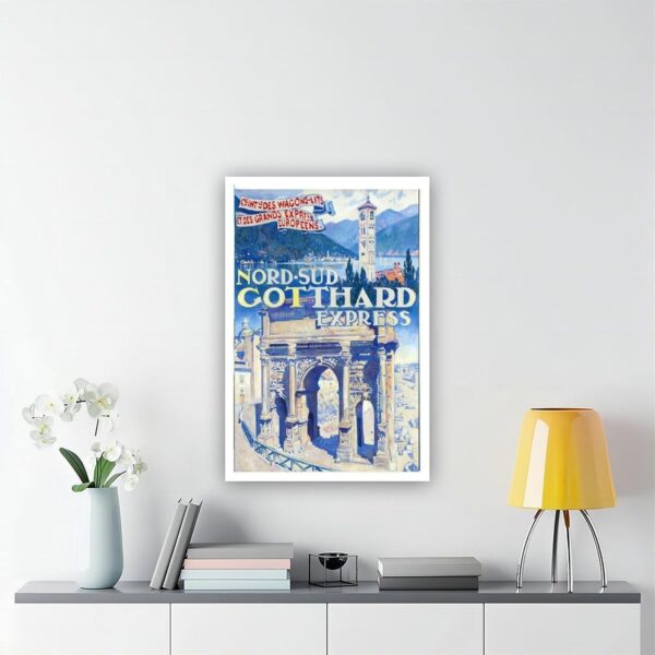 ZJIXAOSD Affiche rétro Gotthard Express décoration murale-5