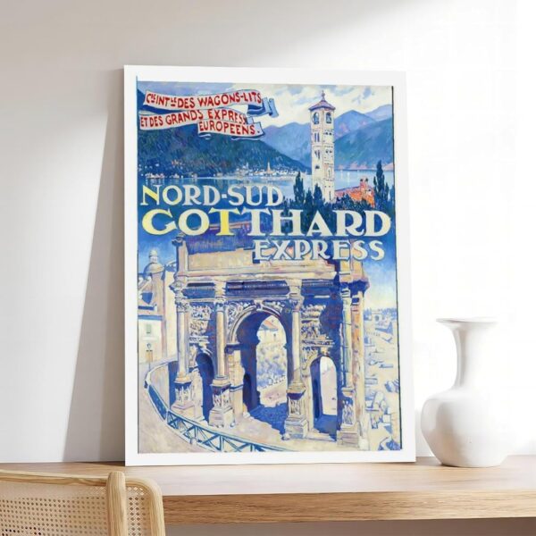 ZJIXAOSD Affiche rétro Gotthard Express décoration murale-6